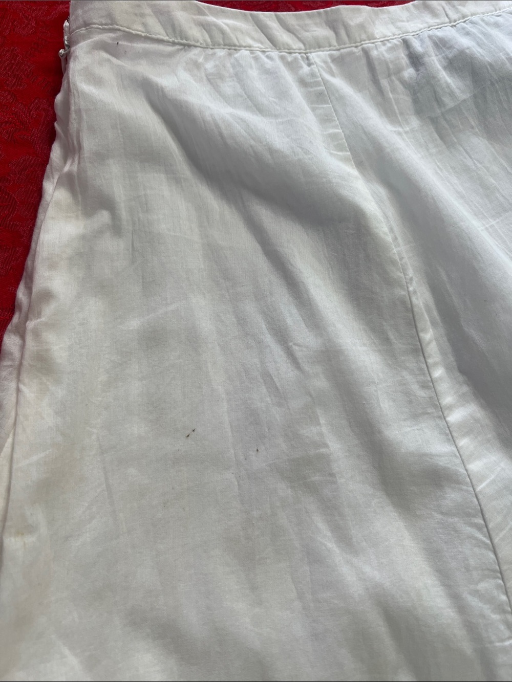 Dana Buchman White A-Line Midi Skirt Women’s Size 10 Cotton Lined Side Zip - Picture 9 of 9